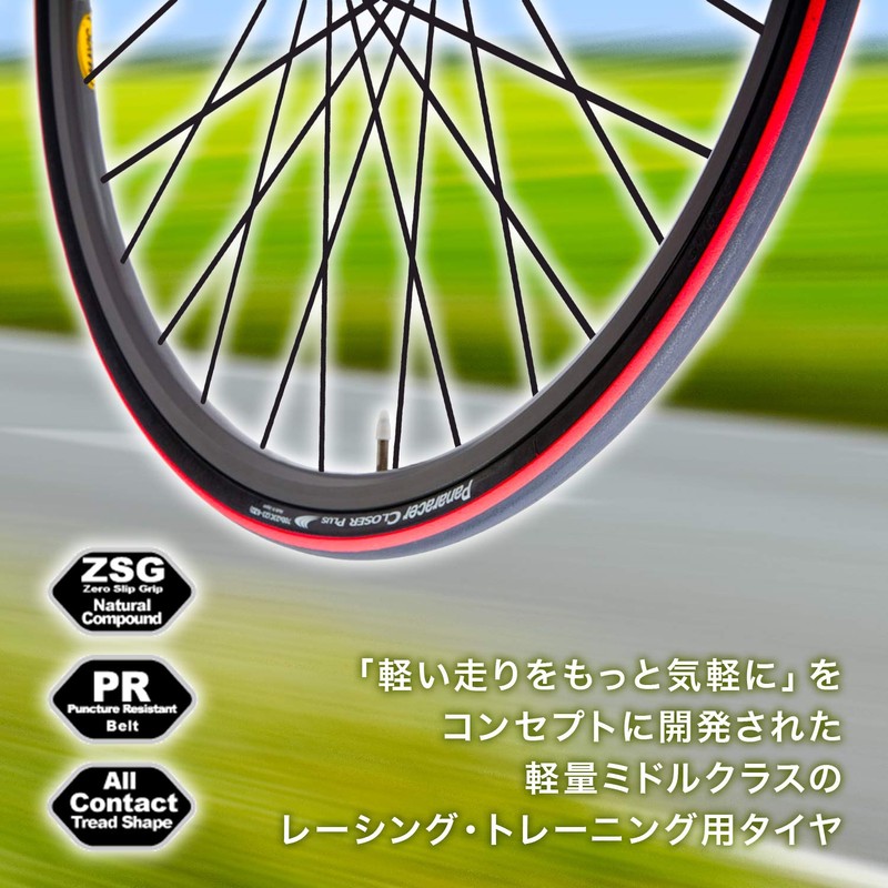 Panaracer F725-CLSP-R-2P Closer Plus Clincher Bicycle Tire, 700 x 25C,