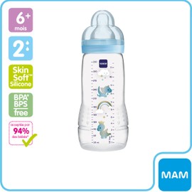 MAM Easy Active 2nd Age 330ml Bottle 6 Months and + - Blue