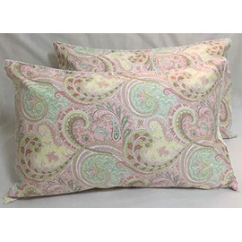 TSOTU Pillow Cases Standard Size Cotton Pillow Shams Covers Printed Pattern Set of 2 (European Pink)