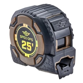 Spec Ops Tools 25-Foot Elite Series Tape Measure, 1 1/4" Double-Sided Blade, 12 Feet of Stand Out, Military-Grade Composite Case, 3% Donated to Veterans