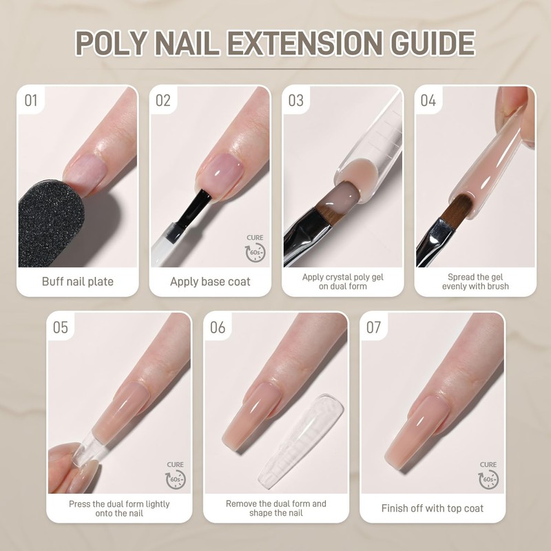 GAOY Watery Crystal Poly Gel for Nail Extensions, 30g Nail