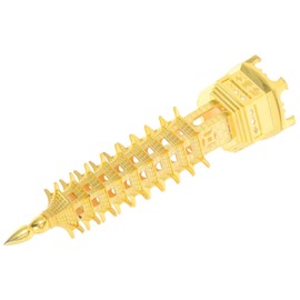 GRIRIW Wenchang Tower Figurine Alloy Antique Miniature Pagodas Sculpture Feng Shui Desk Ornament for Office Home Decor Cultural Souvenir Symbolizing Knowledge and Prosperity Keepsake