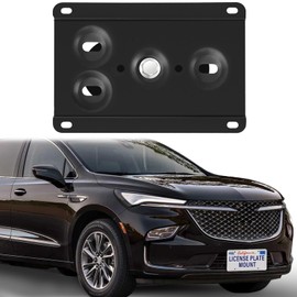 Steel Front License Plate Mount – No-Drill License Plate Bracket with Anti-Theft Screws Compatible with Buick Enclave 2nd gen 2018-2024, Encore GX 2nd gen 2020-2024, Envision 2nd gen 2021-2024