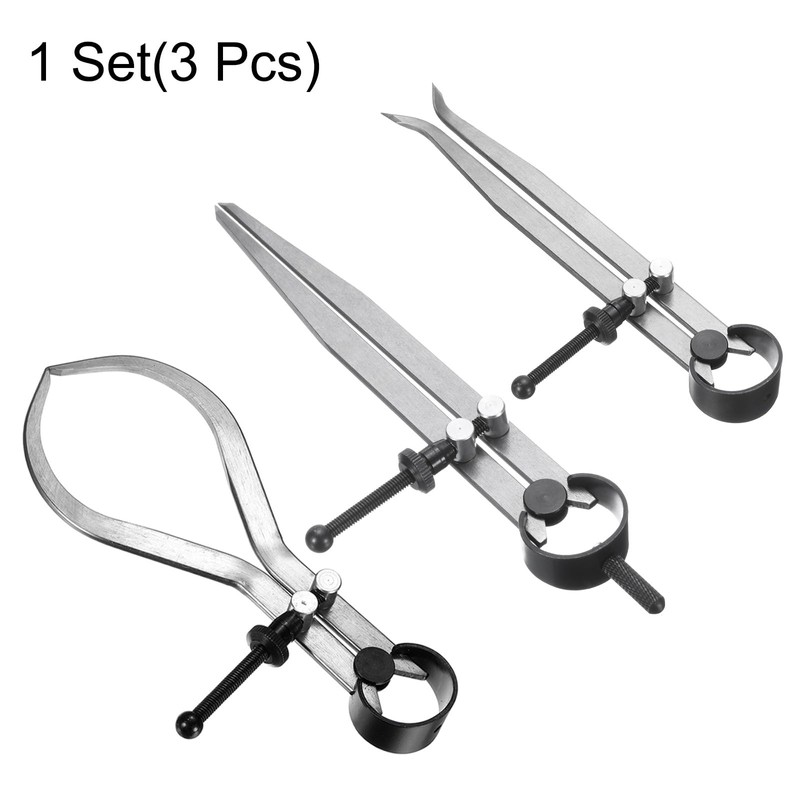 sourcing map 3pcs Spring Outside Inside Caliper Divider 6" Stainless