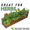 Patio Wise Acacia Wood Railing Planter Box, Outdoor Hanging Flower,