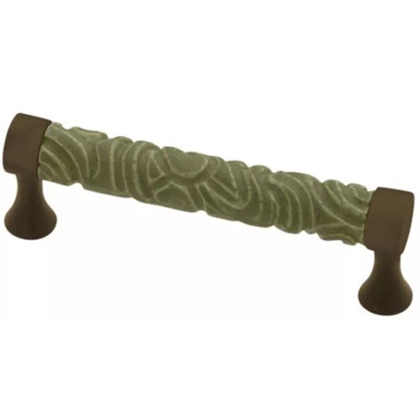 3-3/4" Sage Ceramic Totem Pole Pull Flat Black