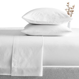 King Size Egyptian Cotton Sheets Luxury Soft 1000 Thread Count- Sheet Set for King Mattress White Solid