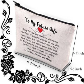 to My Future Wife Makeup Bag Bride to Be Wedding Survival Kit Honeymoon Engagement Gift Bridal Shower Gift Newly Engaged Gift (to Future Wife), L9 W7 H0.39