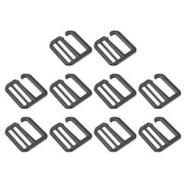 QUARKZMAN Metal G-Hook Strap Adjuster Flat Tri-Glide Slider Buckles for Backpack Strap Webbing, darkgray, 38mm/1.5"
