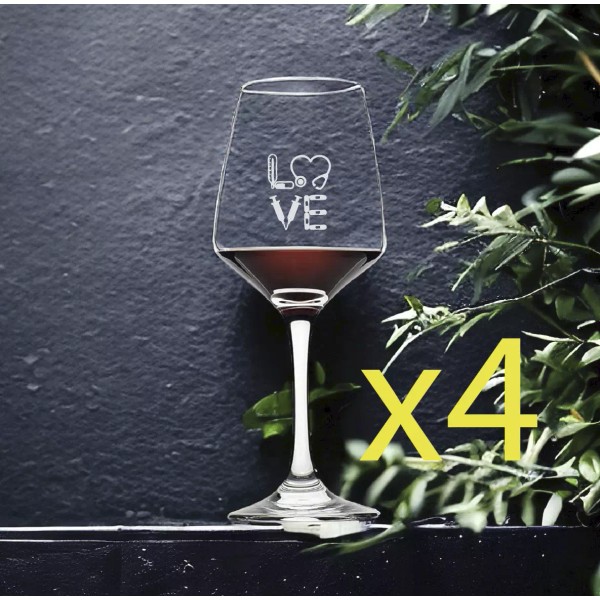 Unmarked Love Medical Wine Glasses x4 Premium 12 Oz Personalize