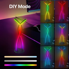 OurLeeme RGB Table Lamp Dimmable Night Light with Bluetooth Speaker Dynamic Lighting Bedside Desk Nightstand Light Smart App and Remote Control Atmosphere Lamp for Bedroom Game Room Creative Deco