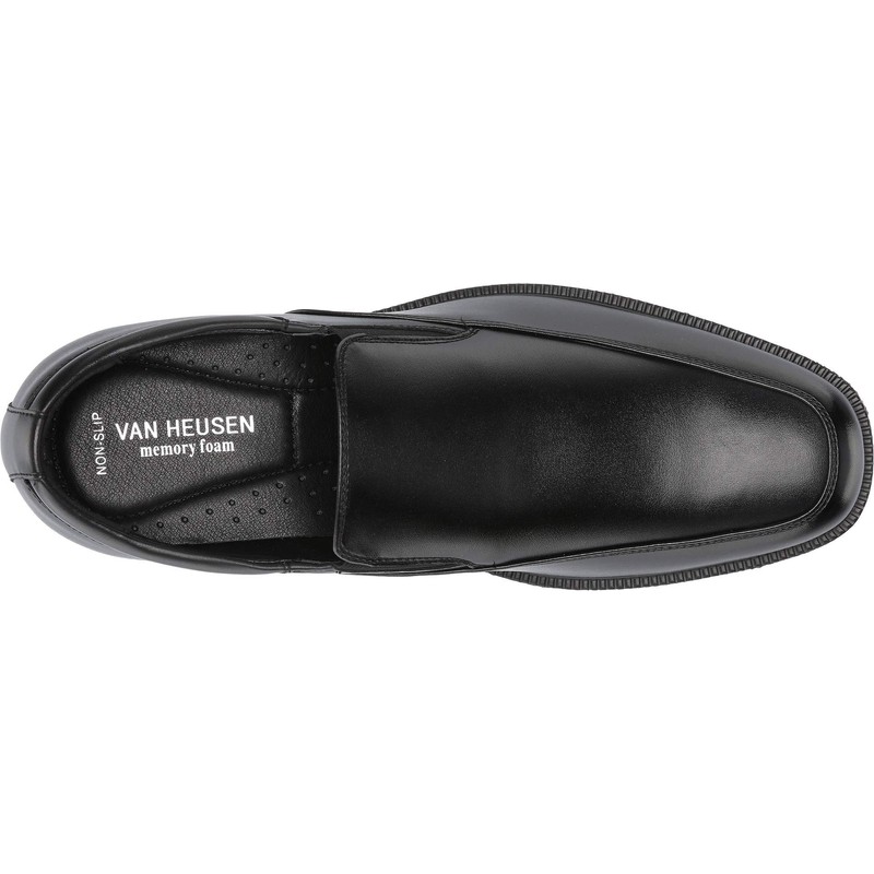 Van Heusen Men's Officer Loafer Shoes, Black, 10.5 M
