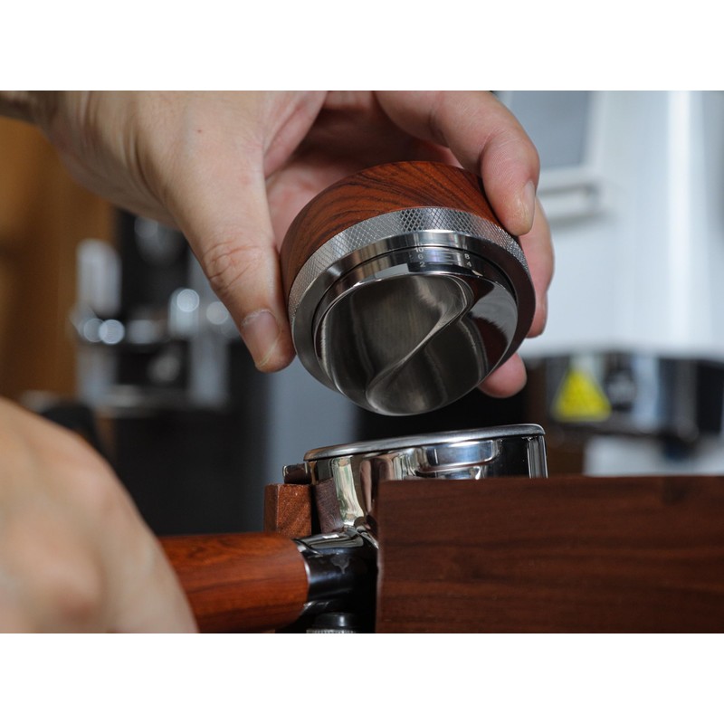 51mm Espresso Distributor Tool KNODOS Rosewood Coffee Distributor Stainless Steel