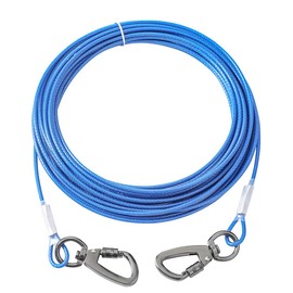 20FT Dog Tie-Out Cable for Small Dogs Up to 60 lbs - Chain Steel Dog Lead with Durable Clips, Outdoor Runner for Outside and Yard Tether
