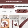 HONDERSON 3-Outlets Flat Plug Extension Cord Outlet Extender, UL Listed,