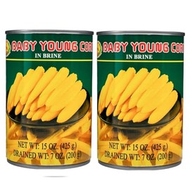 Pickled Baby Corn In Can, Baby Corn Canned In Brine (Pack of 2)