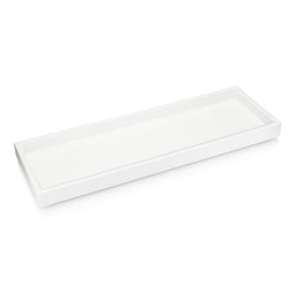Essentra Home Matte White Luxury Bathroom Vanity Tray, Rectangular Cosmetic Tray.