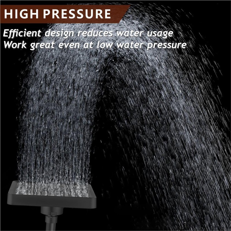 Nuodan High Pressure Rain Shower Head with 11'' Extension Arm