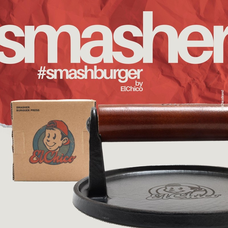 ElChico Cast Iron Hamburger Press - Ideal for Smash Burger