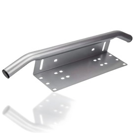 Jtron Universal License Plate Bumper Frame for Off Road Jeep LED Work Light Bar Mounting Bracket with Front Bull Bar (Silver)