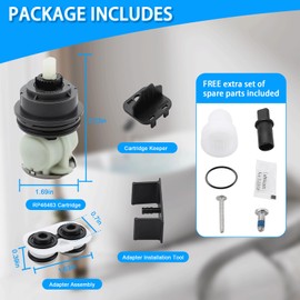 RP46463 Shower Cartridge Replacement for Delta Monitor 17 Series (2006-Present) Dual Function Bath Tub and Shower Cartridge Assembly parts with Seat and Spring parts