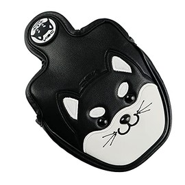 Golf Headcover Putter Cover for Mallet Odyssey 2 Ball Tailor Made Spider Putter with Magnet for Husky and Akita Inu (Akita Inu (Black) ))