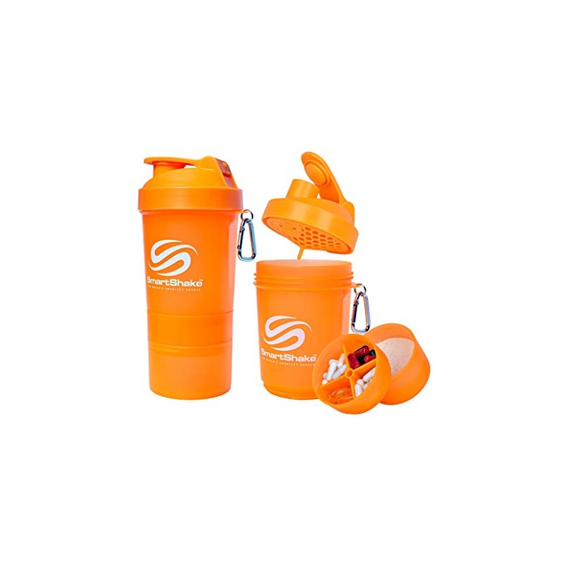 SmartShake O2GO NEON Orange Protein Shaker 20.2 fl oz (600