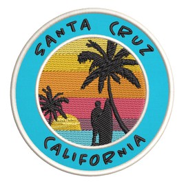 Santa Cruz, California Surfing Spot Embroidered Premium Patch DIY Iron-on or Sew-on Decorative Badge Emblem Vacation Souvenir Travel Gear Clothes Appliques