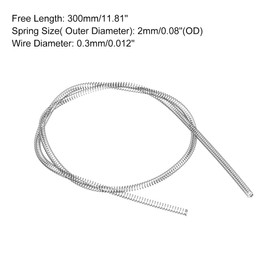 uxcell Wire Diameter 0.012" , OD 0.08" , Free Length 11.81" Spring Steel Coil Extended Compressed Spring