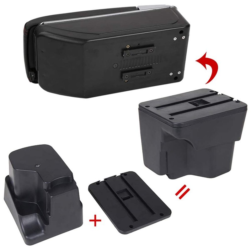 Tocsho Armrest Box for Kia Rio 2012-2016 Double Layer Front