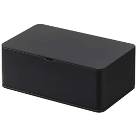Yamazaki 5579 Wet Tissue Case, Rectangular, Black, Approx. W 6.3 x D 3.9 x H 2.4 inches (16 x 10 x 6 cm), Smart Smart with Paper Stopper