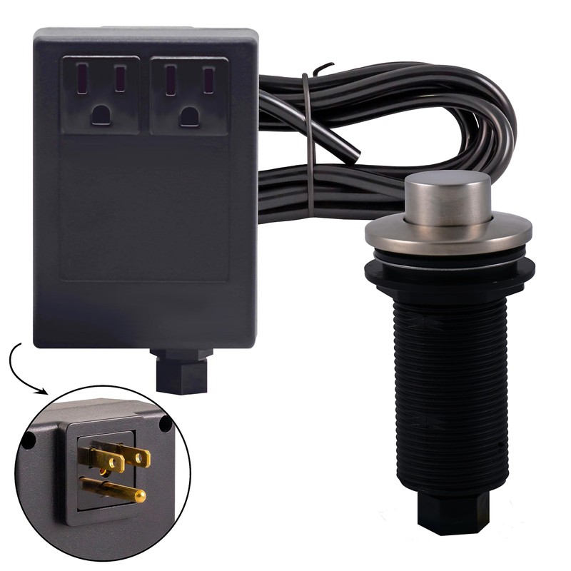 Westbrass RASB-2RB3-07 Sink Top Waste Disposal Air Switch and Dual