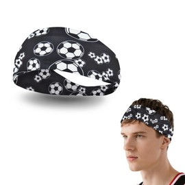 Soccer Hair Band Headband for Women Men Adjustable Sports Sweatbands Non Slip Football Headbands Elastic Workout Headband Soccer Football Hair Accessories Breathable Sports Head Band