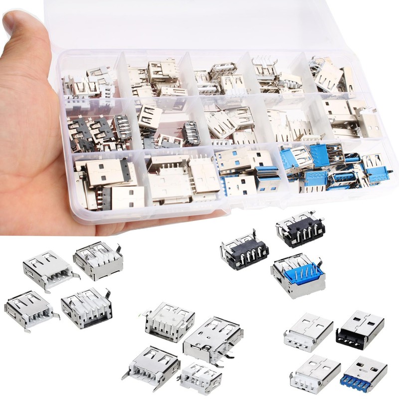 RUNCCI-YUN 95pcs 14 Values USB 2.0 3.0 A Type Micro