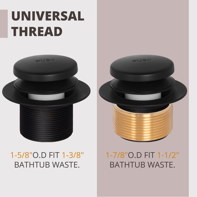 GSTARAM Bathtub Drain Tip-Toe Tub Trim Kit with Two-Hole Overflow