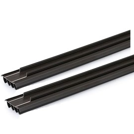 Vinyl Replacement Under Door Seal, Door Bottom with Fins for Exterior Doors, Weather Stripping Door Seal - 36 inches (2, Brown)