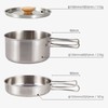 Cooking Pot and Pan Set, 304 Stainless Steel Portable Camping