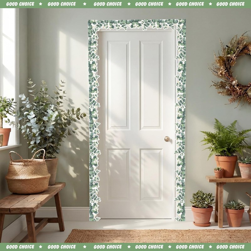 Tenceur Greenery Bulletin Board Border Decoration, 65 ft, Eucalyptus