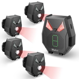 Solar Wireless Driveway Alarm, Outdoor Motion Sensor Detector Alarms Driveway Alert System 2000ft Long Range with Rechargeable Battery, Outside Weatherproof/Expandable (1 Receiver and 4 sensors)