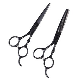Didiseaon 2pcs Professional Hair Scissors Set Haircut Shears for Home Salon Use Flat Scissor Thinning Scissor Comfortable Grip for Stylists and Personal Use