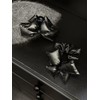 Black Leather Bow Hair Claw Clips, Large 3D Bow Hair