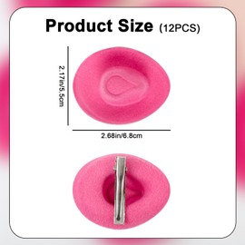ASUNFO 12 Pcs Mini Cowboy Hat Hair Clips Western Cowgirl Hat Hair Barrettes Hair Accessories for Women Pink