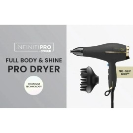 Conair InfinitiPRO Full Body & Shine Pro Hair Dryer, Titanium Technology