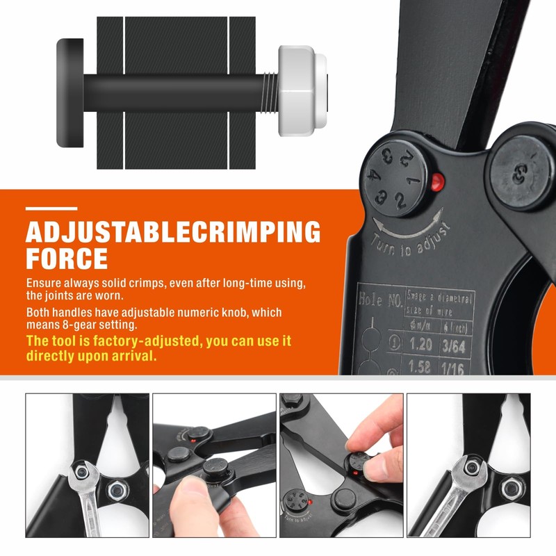 iCrimp Wire Rope Crimping Tool with Wire Rope Cutter and