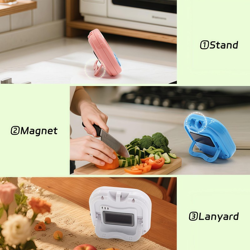 6 Pack Multi-Function Electronic Timer - Kitchen Timer,Magnetic Digital Timers,Big