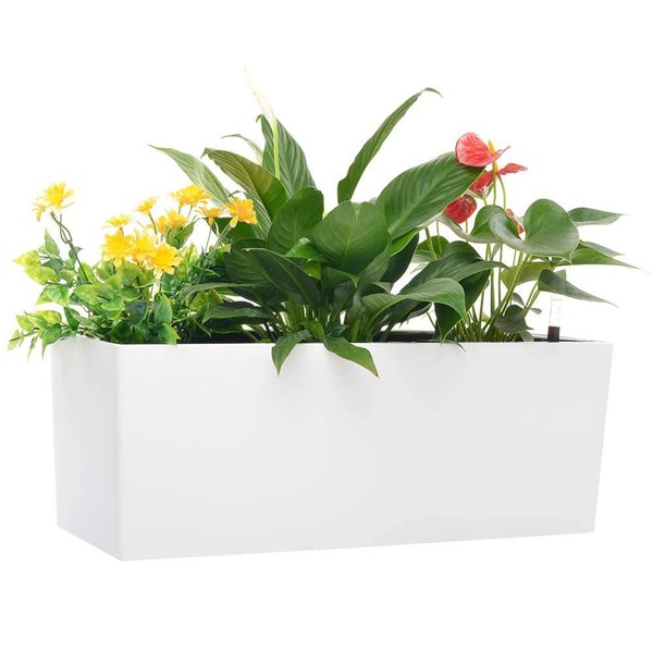 Rectangle Self Watering Planter Pots 7.5''x 20 Inch with 10
