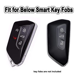 Key Fob Cover Fit for Volkswagen VW MK8 Golf/GTI Skoda Octavia Soft TPU Remote Holder Skin Protector Jacket Keyless Entry Sleeve Accessories (Red)