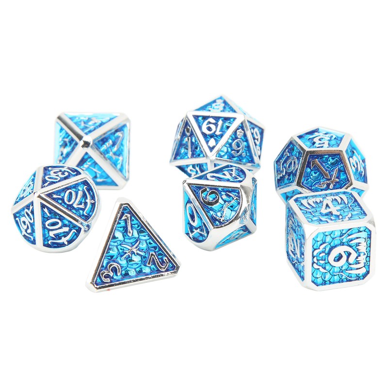 7pcs Polyhedral Dice Set Portable Exquisite Funny Metal Dice Table