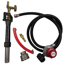 Gas Forge Burner with Regulator, High Pressure Burner Head, Assembly Flame Control System, Propane Metal Metling Furnace Burner Replacement for Blacksmith Knife Making