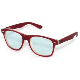 4sold Rubi Spring Hinges Classic Retro Style Computer Blue Light Blocking Glasses Anti Glare Fatigue Blocking Headaches Eye Strain Safety for Computer/Phone Transparent (Maroon, 0.50)